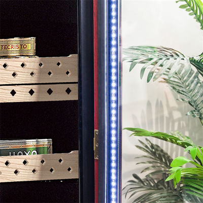 Καλή τιμή Κύρια από γυαλί Κόκκινο ξύλινο πλαίσιο ντουλάπι Σιγάρο ψυγείο Humidor με κλειδαριά σε απευθείας σύνδεση