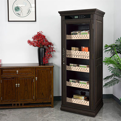 Καλή τιμή Ηλεκτρονικό υγραντήρα ντουλάπι Cigar Cooler υγραντήρα με καφέ ξύλινο πλαίσιο σε απευθείας σύνδεση